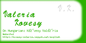 valeria kovesy business card